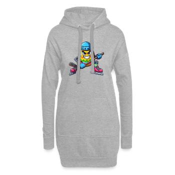 Osterei Eishockey Design | Eishockeyspieler - Hoodie-Kleid - Grau meliert - Vorne
