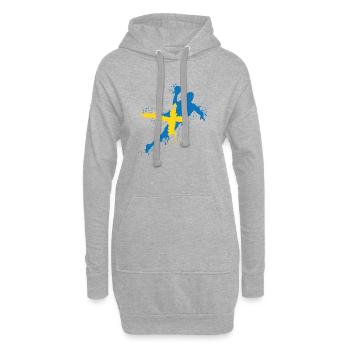 Équipe de handball Suède Joueur de handball symbole Explosion - Sweat-shirt à capuche long Femme - gris chiné - Devant