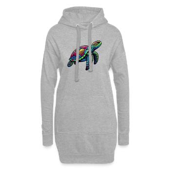 Tortue marine - Sweat-shirt à capuche long Femme - gris chiné - Devant