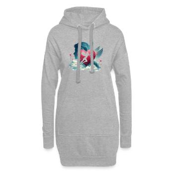 Amor Bogenschütze Herz Kunstwerk - Hoodie-Kleid - Grau meliert - Vorne