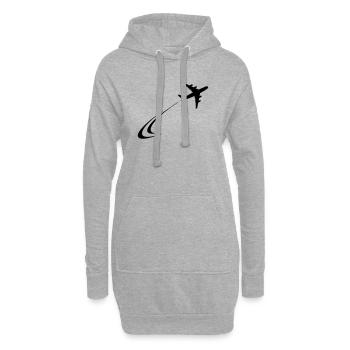 L’avion s’envole - Sweat-shirt à capuche long Femme - gris chiné - Devant
