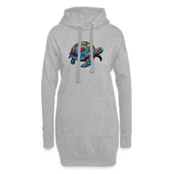 Tortue marine - Sweat-shirt à capuche long Femme - gris chiné - Devant