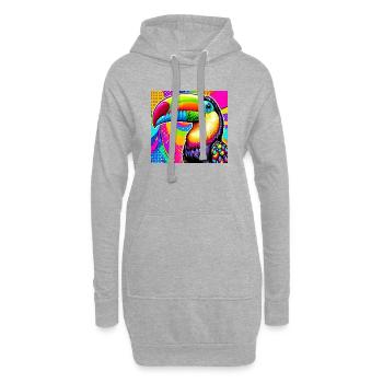 Toucan Pop Art - Sweat-shirt à capuche long Femme - gris chiné - Devant