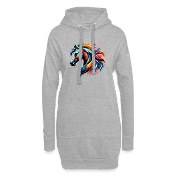 Cheval - Sweat-shirt à capuche long Femme - gris chiné - Devant