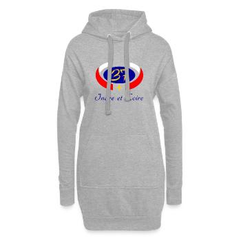 Indre et loire - Sweat-shirt à capuche long Femme - gris chiné - Devant