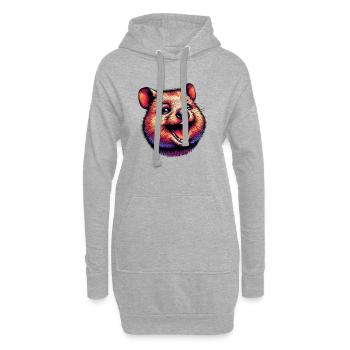 Lachendes Quokka - Hoodie-Kleid - Grau meliert - Vorne
