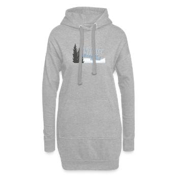 Arbres au pays des merveilles d’hiver - Sweat-shirt à capuche long Femme - gris chiné - Devant
