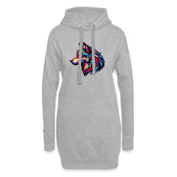 Wolf - Hoodie Dress - heather grey - Front