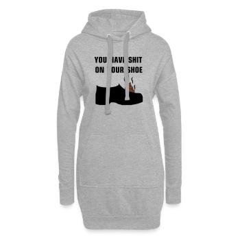 Vous avez de la merde sur votre chaussure - Sweat-shirt à capuche long Femme - gris chiné - Devant