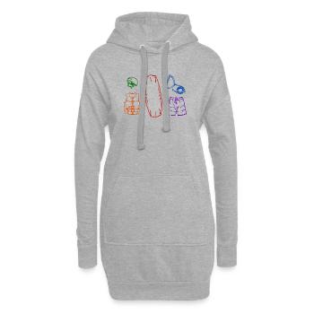 Surfing Wakeboard Surfbrett Wasserski Wassersport - Hoodie-Kleid - Grau meliert - Vorne