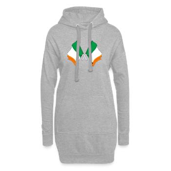 Deux drapeaux croisés de l’Irlande - Sweat-shirt à capuche long Femme - gris chiné - Devant