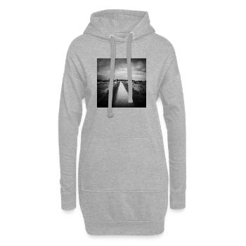 Pfad Weg St. Peter Ording Dünen Nordsee Poster - Hoodie-Kleid - Grau meliert - Vorne