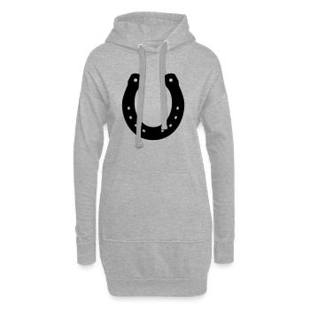 Hufeisen Pferd Glück Symbol Flächenfarbe - Hoodie-Kleid - Grau meliert - Vorne