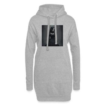 Gothic Viktorianisches Schwarzkleid - Hoodie-Kleid - Grau meliert - Vorne