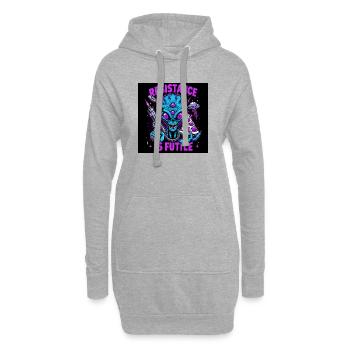 Galaktische Rebellion: Widerstand ist zwecklos - Hoodie-Kleid - Grau meliert - Vorne