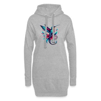 Colibri - Sweat-shirt à capuche long Femme - gris chiné - Devant