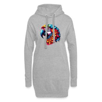 Papagei - Hoodie-Kleid - Grau meliert - Vorne