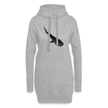 Requin-baleine Silhouette lumineuse - Sweat-shirt à capuche long Femme - gris chiné - Devant