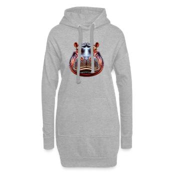 Hippopotame - Sweat-shirt à capuche long Femme - gris chiné - Devant