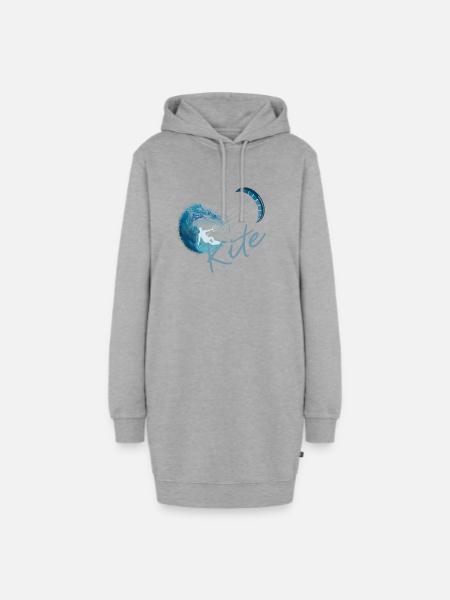 Kitesurfen - Hoodie-Kleid - Grau meliert