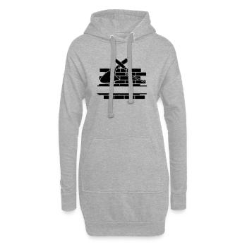 Clou et truelle joints avec le mur - Sweat-shirt à capuche long Femme - gris chiné - Devant