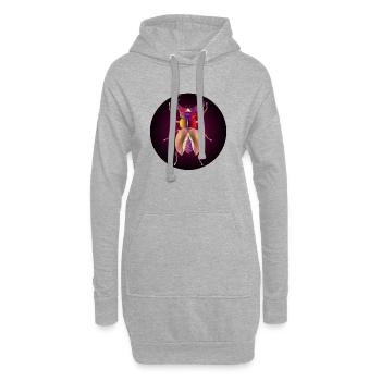 leuchtender Hirschkäfer in rötlichen Farben - Hoodie-Kleid - Grau meliert - Vorne