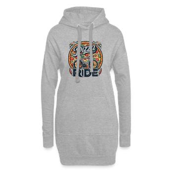 Conception de balade à vélo pizza - Sweat-shirt à capuche long Femme - gris chiné - Devant