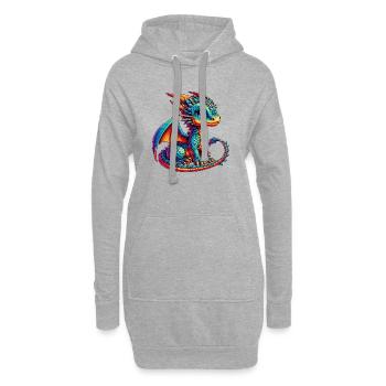 Baby-Drache - Hoodie-Kleid - Grau meliert - Vorne