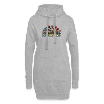 wild und ungezähmt wiesenblumen blume natur - Hoodie-Kleid - Grau meliert - Vorne