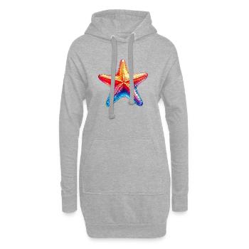 Étoile de mer - Sweat-shirt à capuche long Femme - gris chiné - Devant