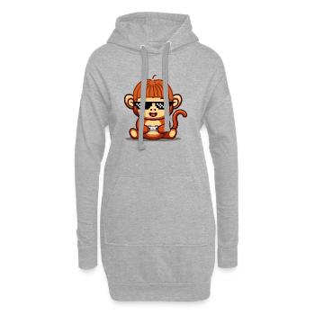 Gaming Monkey - Hoodie Dress - heather grey - Front