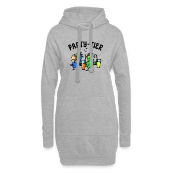 Tier Papagei Statement Zoo Dschungel Vögel - Hoodie-Kleid - Grau meliert - Vorne
