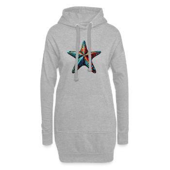 Étoile de mer - Sweat-shirt à capuche long Femme - gris chiné - Devant