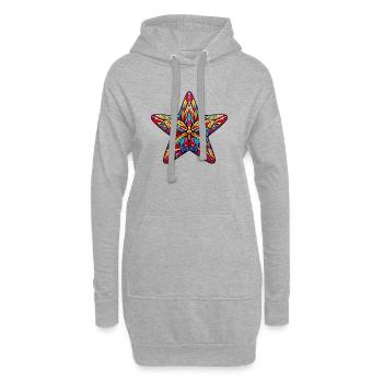 Étoile de mer - Sweat-shirt à capuche long Femme - gris chiné - Devant