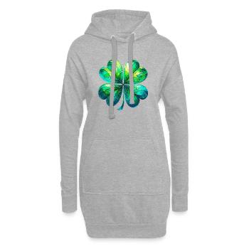 Trèfle à quatre feuilles - Sweat-shirt à capuche long Femme - gris chiné - Devant