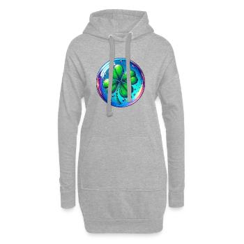 Trèfle à quatre feuilles - Sweat-shirt à capuche long Femme - gris chiné - Devant