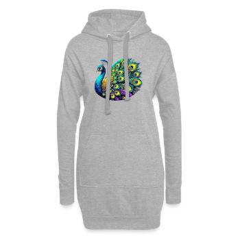 Paon - Sweat-shirt à capuche long Femme - gris chiné - Devant