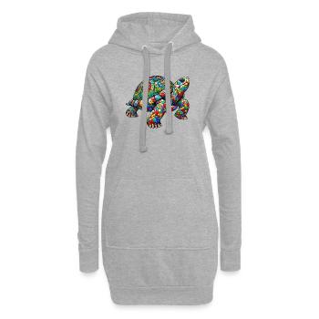 Tortue - Sweat-shirt à capuche long Femme - gris chiné - Devant