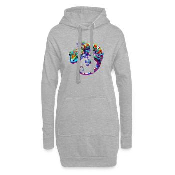 Gecko - Hoodie-Kleid - Grau meliert - Vorne