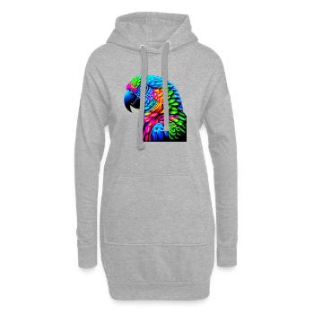 Papagei - Hoodie-Kleid - Grau meliert - Vorne