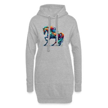 Cheval - Sweat-shirt à capuche long Femme - gris chiné - Devant