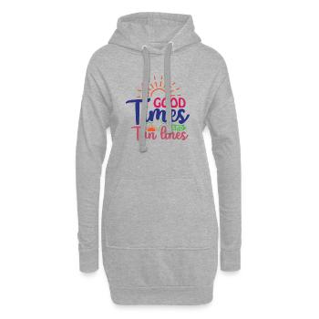 Bons moments et lignes de bronzage - Sweat-shirt à capuche long Femme - gris chiné - Devant