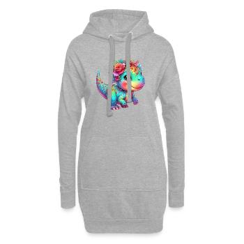 Dinosaure - Sweat-shirt à capuche long Femme - gris chiné - Devant