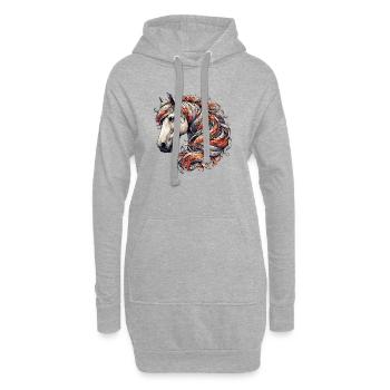 Cheval - Sweat-shirt à capuche long Femme - gris chiné - Devant
