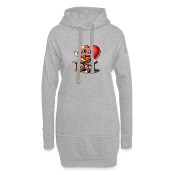 Lasagne Herz Italien Essen Kochen - Hoodie-Kleid - Grau meliert - Vorne