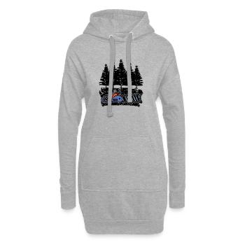 Arbre bois scie bûcheron boiserie arbre cutter - Sweat-shirt à capuche long Femme - gris chiné - Devant