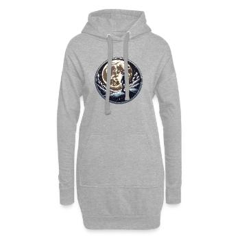 Mond-Mann - Hoodie-Kleid - Grau meliert - Vorne
