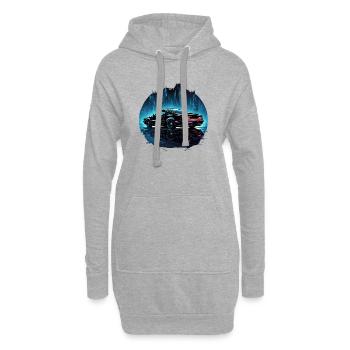 Bausatz Auto - Hoodie-Kleid - Grau meliert - Vorne
