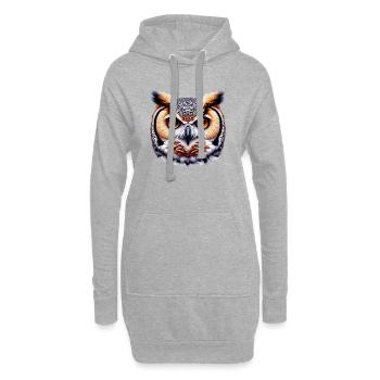 Eule - Hoodie-Kleid - Grau meliert - Vorne
