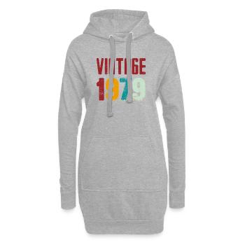 Vintage, 1979, Original Peinture, Typographie - Sweat-shirt à capuche long Femme - gris chiné - Devant